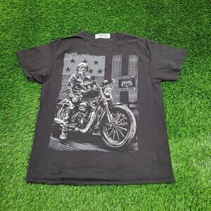 Skull Biker Shirt Large 22x28 Faded
